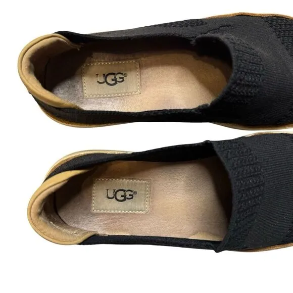 Ugg Women's Black Sammy Wavy Breathable Knit Sneakers Size 7.5