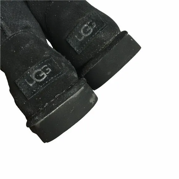 UGG Women’s Classic Unlined Mini Perf Ankle Boots Black Suede 8