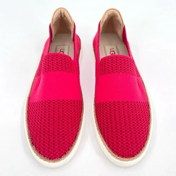 UGG Sammy Trainer Red Pepper Knit Lightweight Mesh Slip On Sneakers Size 8