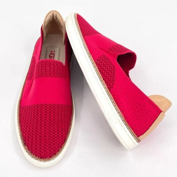 UGG Sammy Trainer Red Pepper Knit Lightweight Mesh Slip On Sneakers Size 8