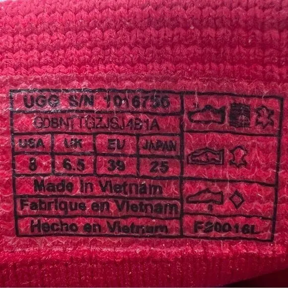 UGG Sammy Trainer Red Pepper Knit Lightweight Mesh Slip On Sneakers Size 8