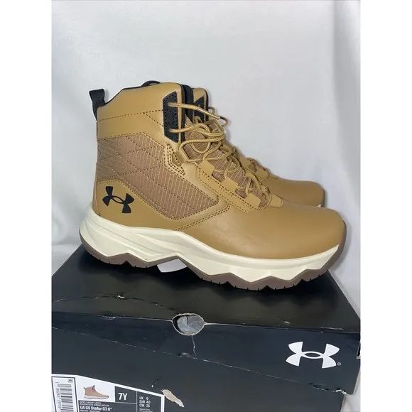 Under Armour Stellar G2 Tactical Utility Boot 7Y Brown 3026056 New Hiking Youth