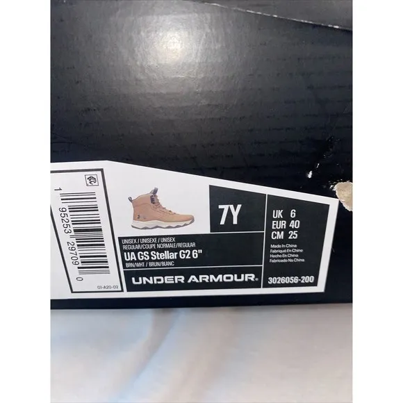 Under Armour Stellar G2 Tactical Utility Boot 7Y Brown 3026056 New Hiking Youth