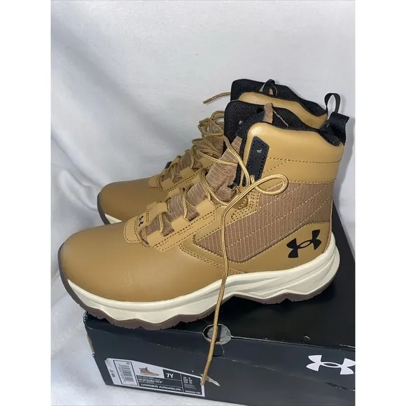 Under Armour Stellar G2 Tactical Utility Boot 7Y Brown 3026056 New Hiking Youth