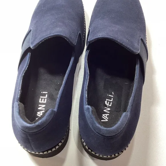 Vaneli Deep Blue Suede Slip-On Shoes