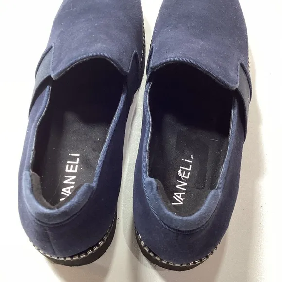 Vaneli Deep Blue Suede Slip-On Shoes