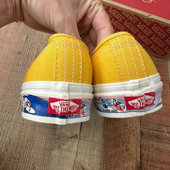 Vans Authentic 44 Dx Yellow Canvas Surfer Sneakers Size Mens 9.5/Womens 11