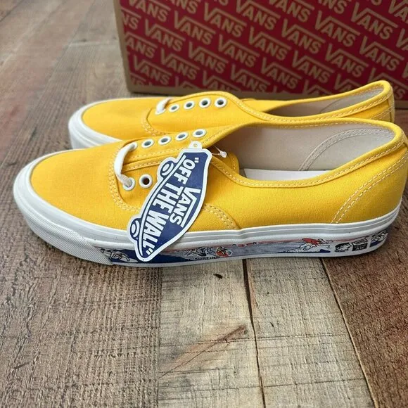 Vans Authentic 44 Dx Yellow Canvas Surfer Sneakers Size Mens 9.5/Womens 11