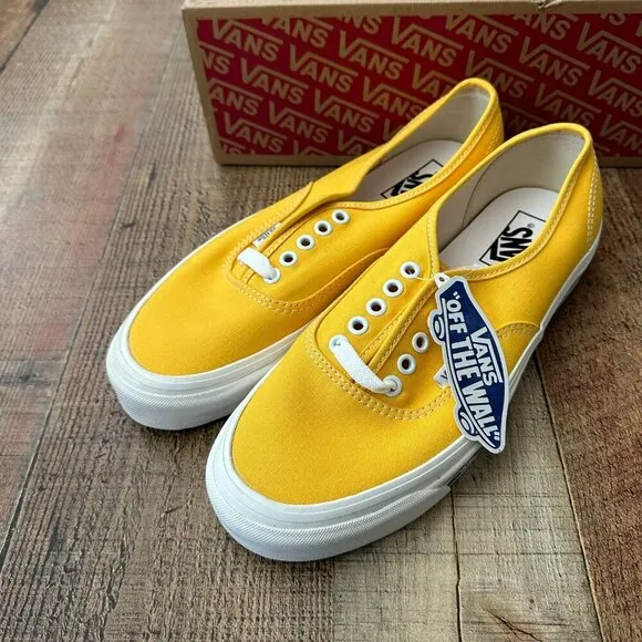 Vans Authentic 44 Dx Yellow Canvas Surfer Sneakers Size Mens 9.5/Womens 11