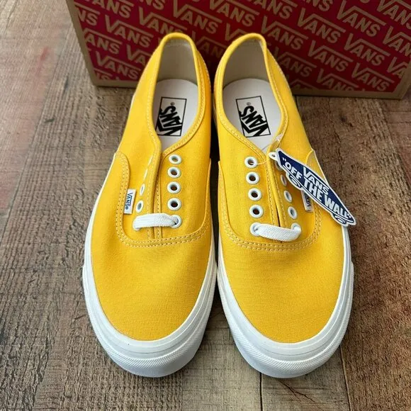 Vans Authentic 44 Dx Yellow Canvas Surfer Sneakers Size Mens 9.5/Womens 11