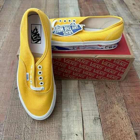 Vans Authentic 44 Dx Yellow Canvas Surfer Sneakers Size Mens 9.5/Womens 11