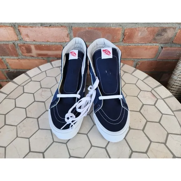 Vans OG SK8-HI LX 'Navy VN0A4BVB5OC White Skate Gym Walk HI Men Sz 13 Rare
