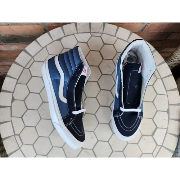 Vans OG SK8-HI LX 'Navy VN0A4BVB5OC White Skate Gym Walk HI Men Sz 13 Rare