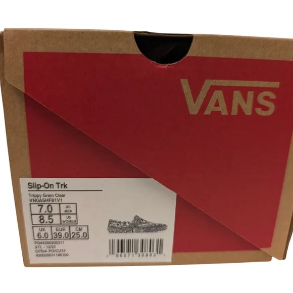 VANS Slip-On TRK Trippy Grain Clear Sneakers Athletic Shoes 8.5-9W