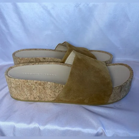 Veronica Beard Dresdyn Tan Platform Slide Women’s Size 9.5