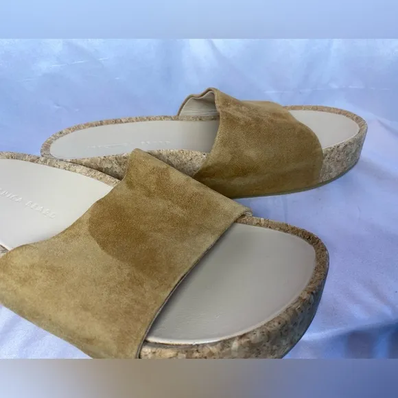 Veronica Beard Dresdyn Tan Platform Slide Women’s Size 9.5