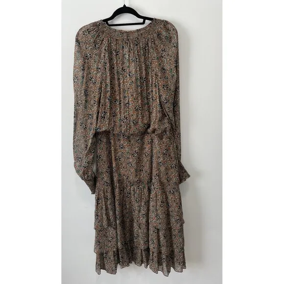 Veronica Beard Dress 16 Tunis Viscose Cinnamon Designer Festival Boho Neutral
