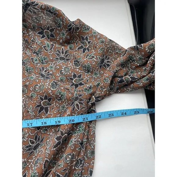 Veronica Beard Dress 16 Tunis Viscose Cinnamon Designer Festival Boho Neutral