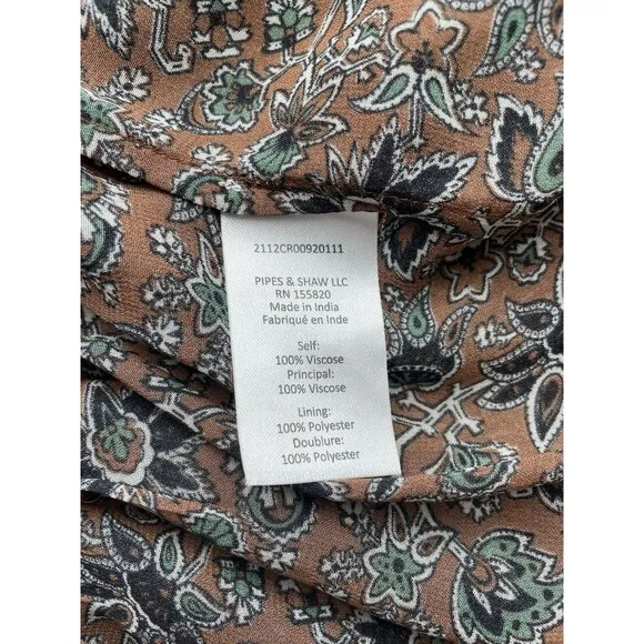 Veronica Beard Dress 16 Tunis Viscose Cinnamon Designer Festival Boho Neutral
