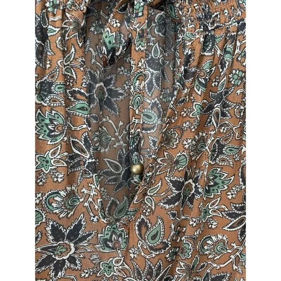 Veronica Beard Dress 16 Tunis Viscose Cinnamon Designer Festival Boho Neutral