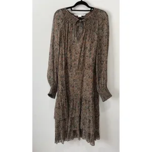 Veronica Beard Dress 16 Tunis Viscose Cinnamon Designer Festival Boho Neutral