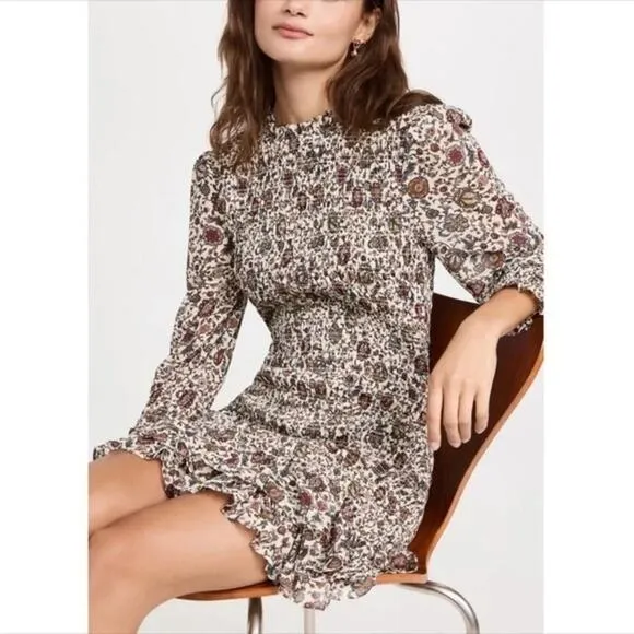 Veronica Beard Farha Floral Smocked Dress Size 0