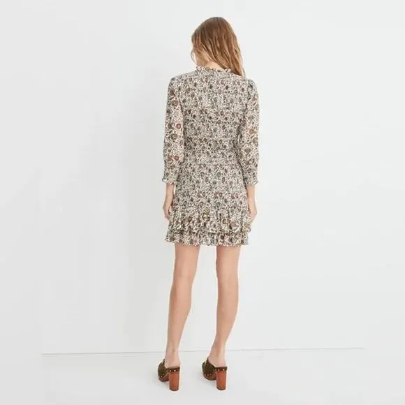 Veronica Beard Farha Floral Smocked Dress Size 0