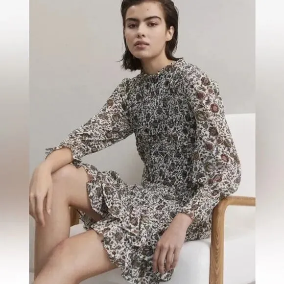 Veronica Beard Farha Floral Smocked Dress Size 0
