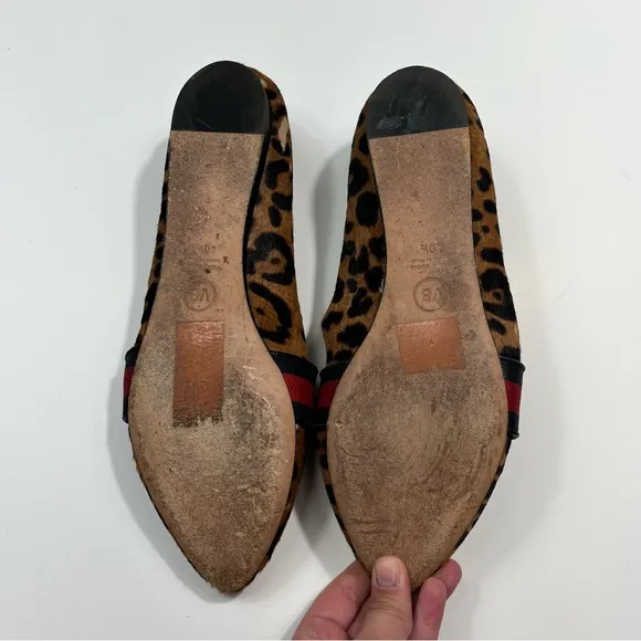 Veronica Beard Griffin Leopard Animal Print Cow Hide Fur Loafer Flats 10.5 40.5