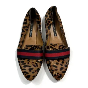Veronica Beard Griffin Leopard Animal Print Cow Hide Fur Loafer Flats 10.5 40.5