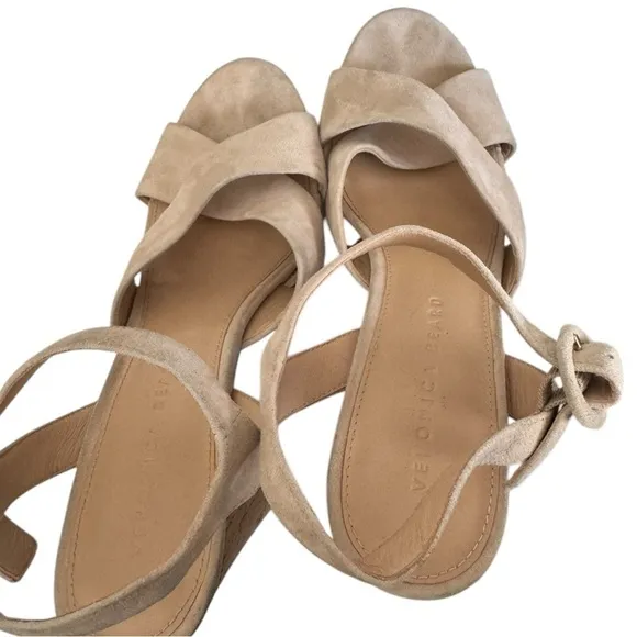 Veronica Beard Lucille Cork Suede Platform Sandals