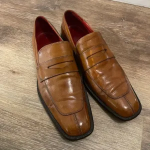 Versace  Brown Penny Loafer Leather Dress Shoes Size 42 1/2 (9.5)
