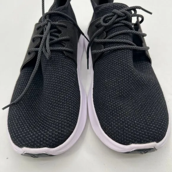 Vessi Black/White Lace Up Athletic Sneakers | Men's Size 13
