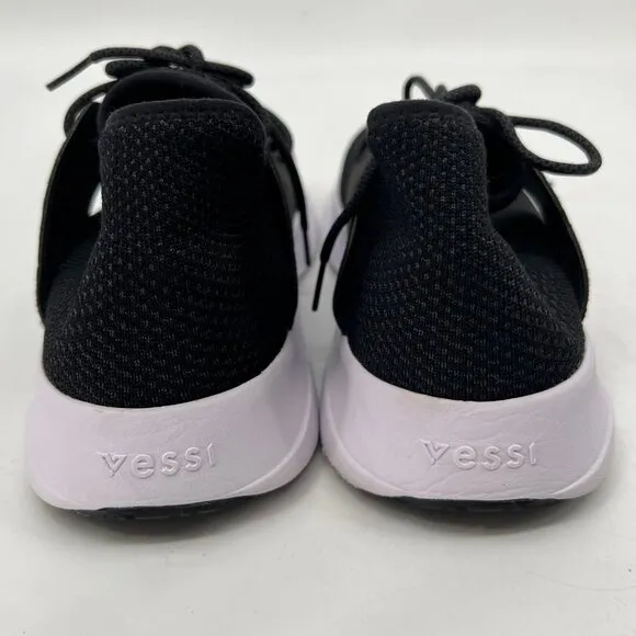 Vessi Black/White Lace Up Athletic Sneakers | Men's Size 13
