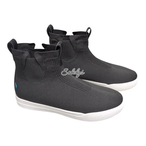 Vessi Weekend Chelsea Mens 12 Asphalt Black White Dyma-Tex Waterproof Knit Boot