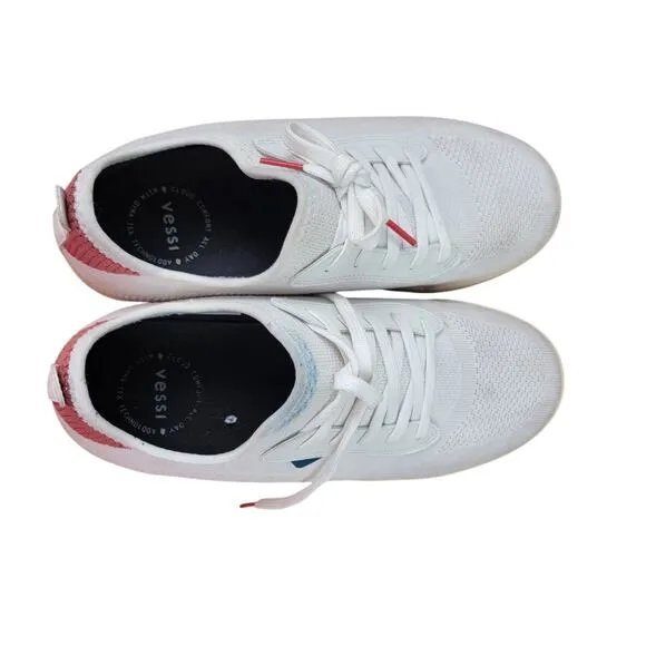 Vessi Weekend Waterproof Shoes Sneakers Running Mens Size 10 White Knit Lace