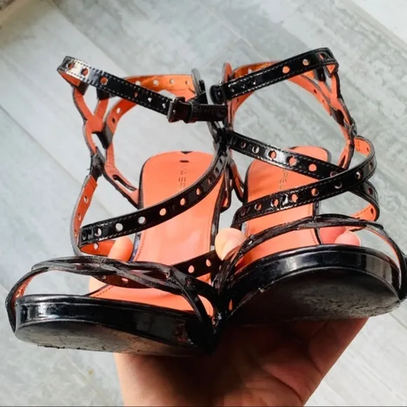 Via Spiga Patent Leather Strapped Sandals Heels