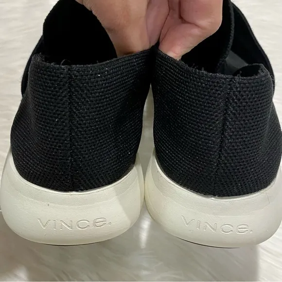 Vince Aston Slip-On Knit Sneakers in Black 8.5