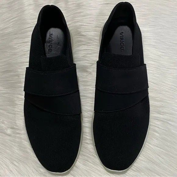 Vince Aston Slip-On Knit Sneakers in Black 8.5