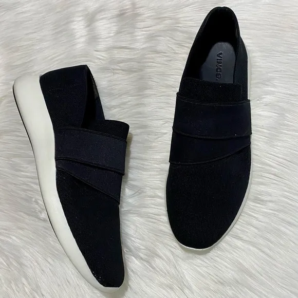 Vince Aston Slip-On Knit Sneakers in Black 8.5