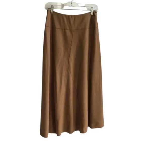 Vince Camel/Beige Lightweight Wool Blend Asymmetrical Midi Skirt S