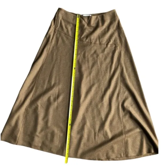 Vince Camel/Beige Lightweight Wool Blend Asymmetrical Midi Skirt S
