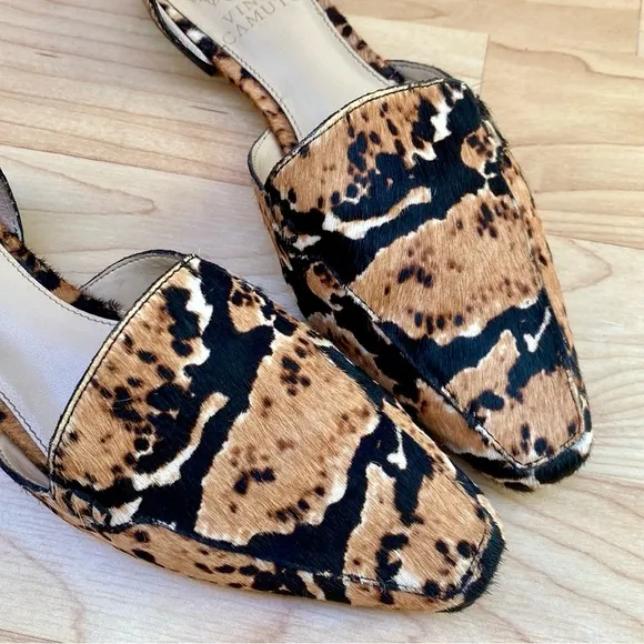 Vince Camuto Leopard Print Fur Flats