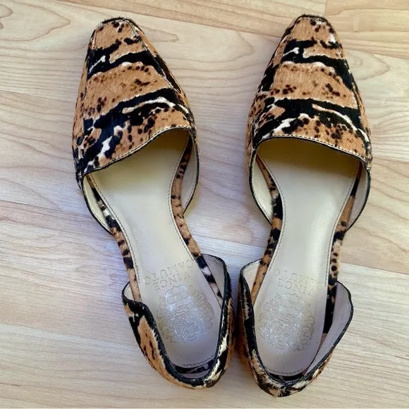 Vince Camuto Leopard Print Fur Flats
