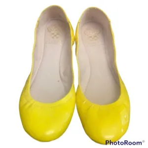 VINCE CAMUTO YELLOW BALLET FLATS SZ 8 SUMMER CITRINE