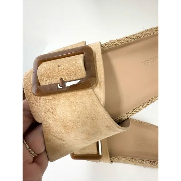Vince Grant Women's Tan Suede Slip On Slide Sandals Size 5