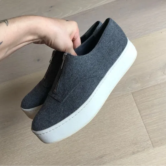 Vince Grey Knit Platform Warren Sneakers - Women’s 8