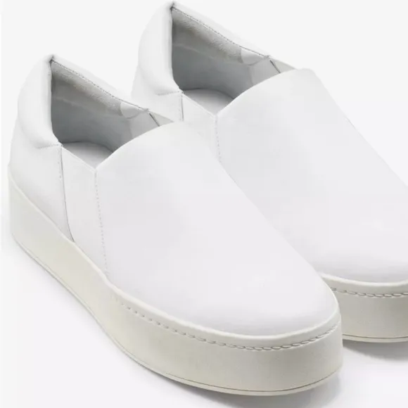 Vince off white leather Warren platform sneaker slides NEW