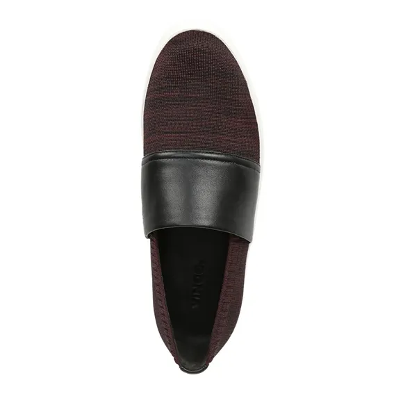 Vince. Ward Knit Leather Platform Slip On Sneakers