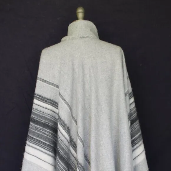 vintage Alpaca Fair Trade blanket Poncho Peruvian jumper wool cloak cape Jacket